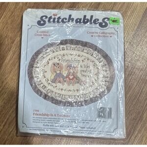 NEW STITCHABLES FRIENDSHIP IS A TREASURE COUNTED CROSS STITCH KIT #7791